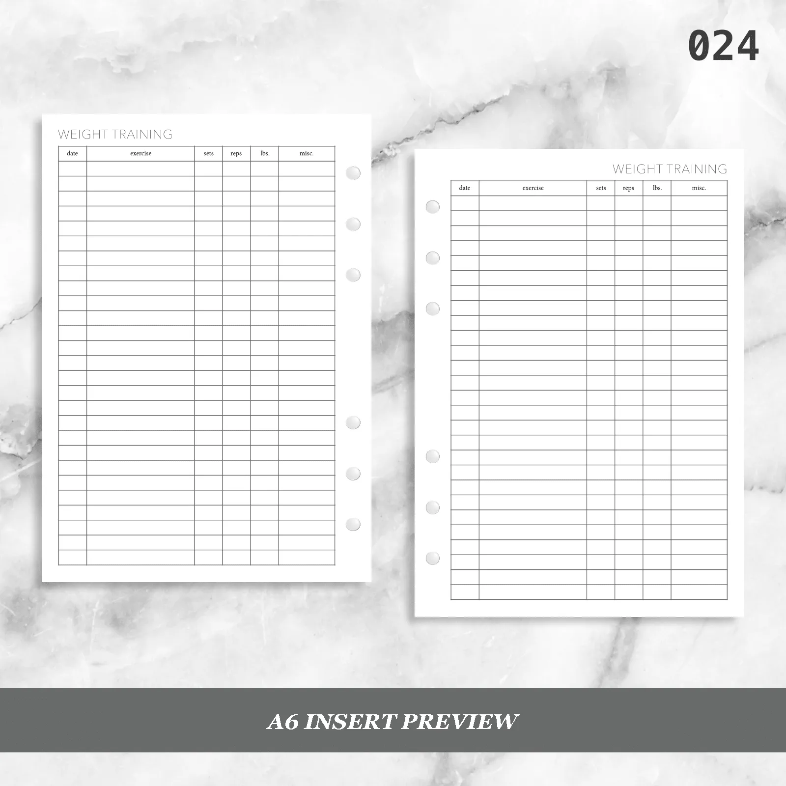 024: Weight Training Log
