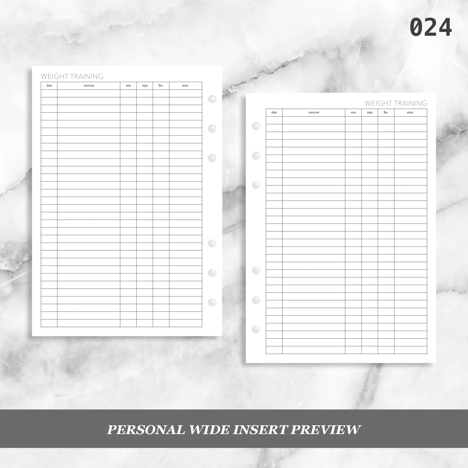 024: Weight Training Log