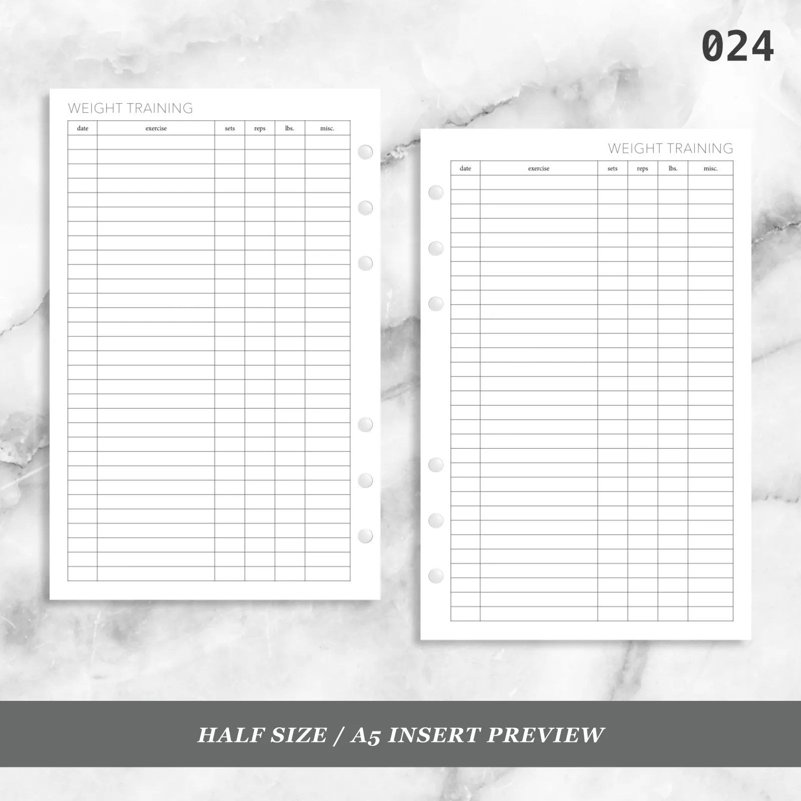 024: Weight Training Log