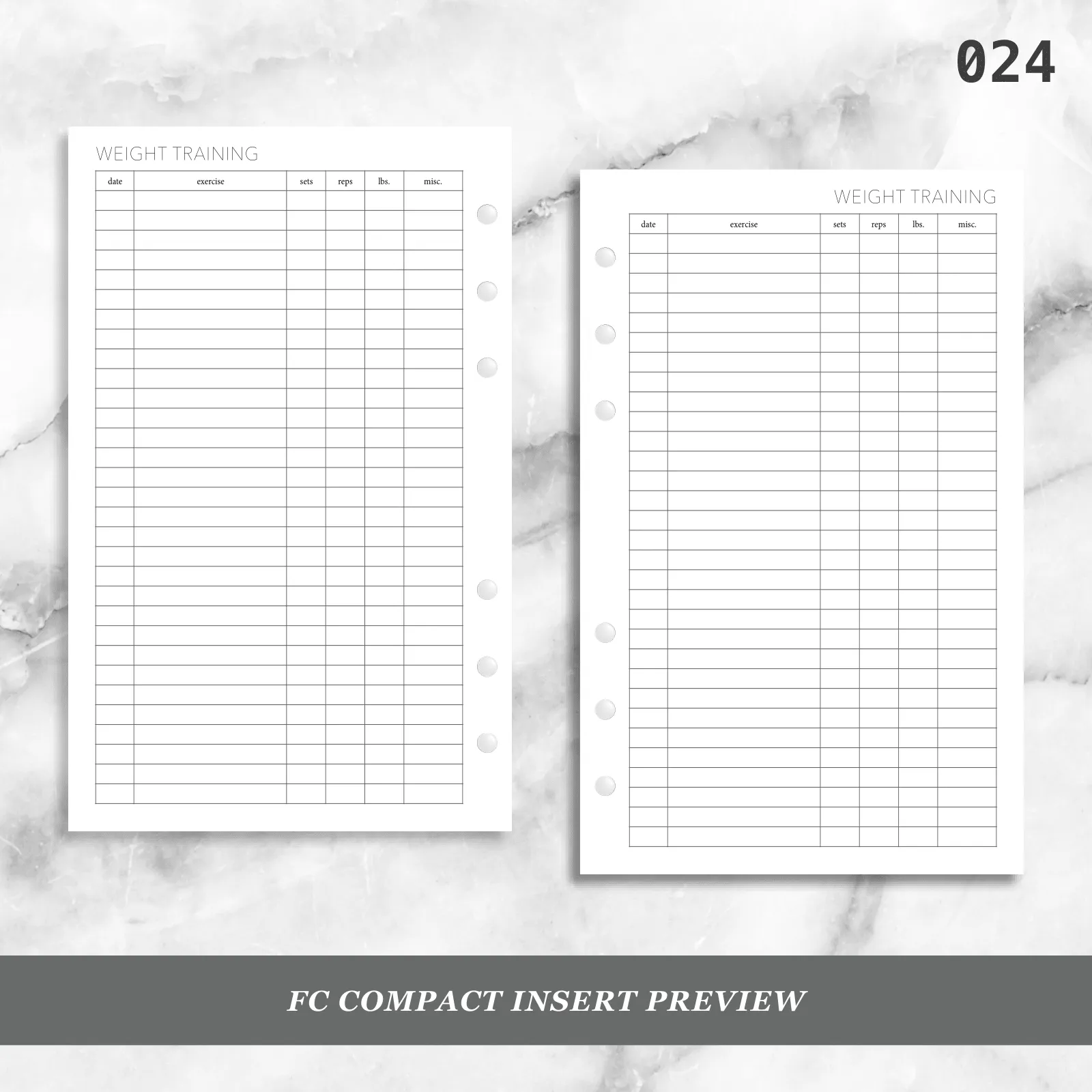 024: Weight Training Log