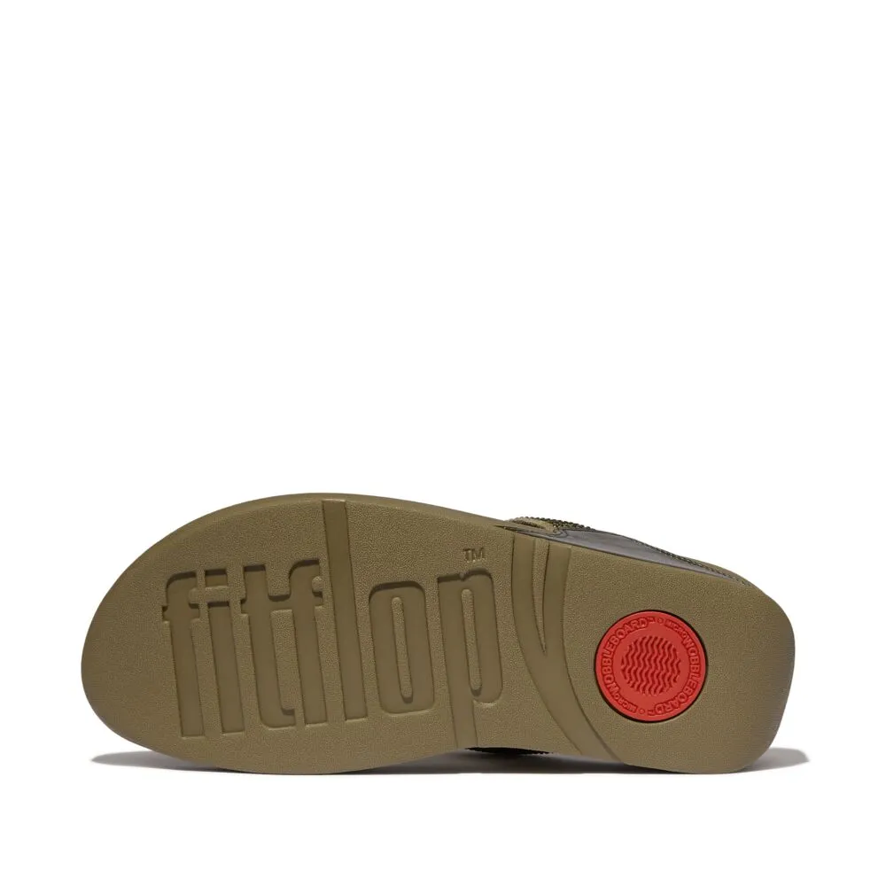 FitFlop Lulu Crystal Embellished Sandals - Metallic Camo Green