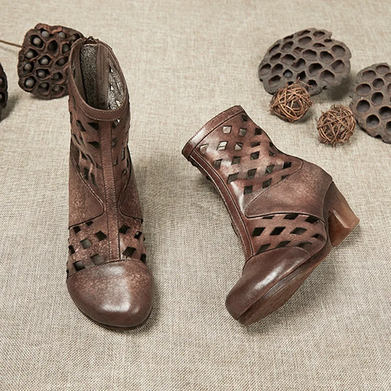 Handmade Vintage Roman Fashion Chunky Boots