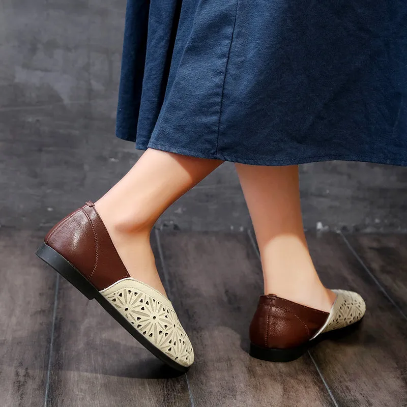 Hollow Handmade Women Retro Flat Shoes