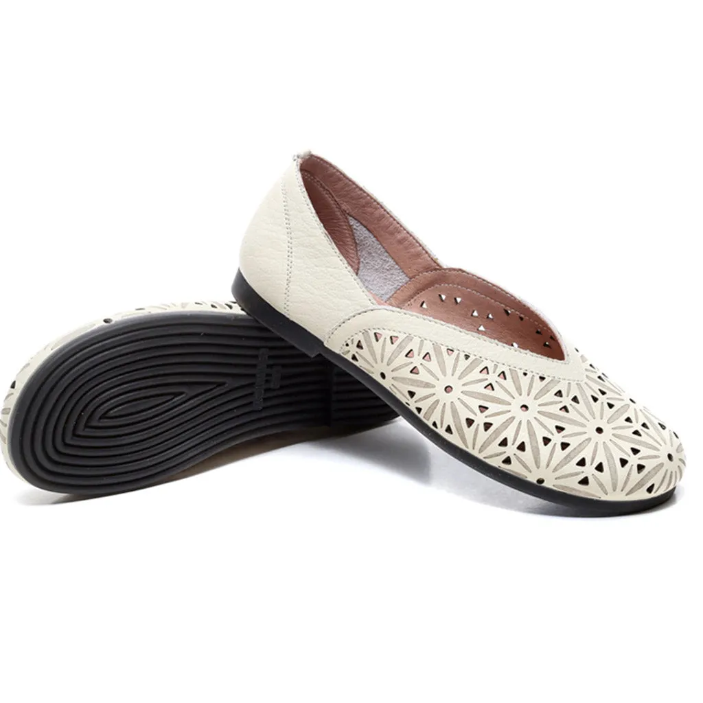 Hollow Handmade Women Retro Flat Shoes