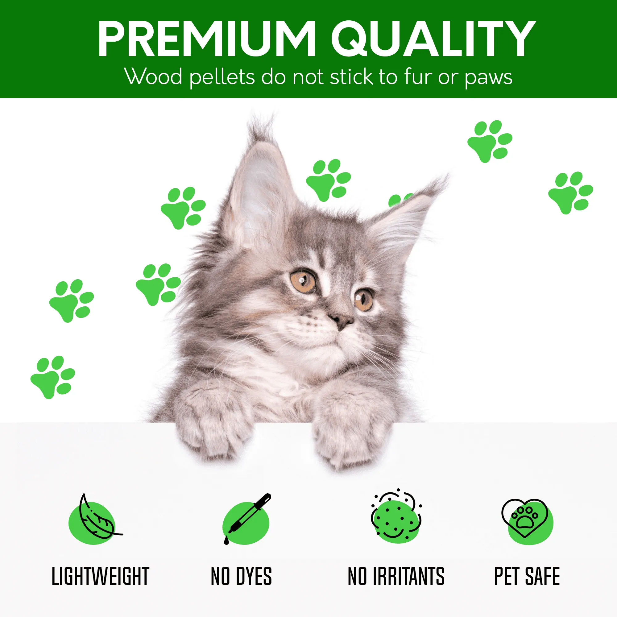 PetsWorld Natural Pine Cat Litter: Non-clumping, low dust, odor control, suitable for sifting boxes