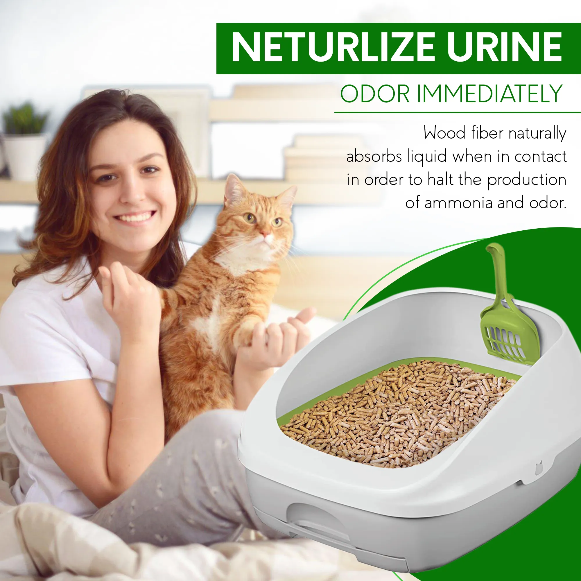 PetsWorld Natural Pine Cat Litter: Non-clumping, low dust, odor control, suitable for sifting boxes