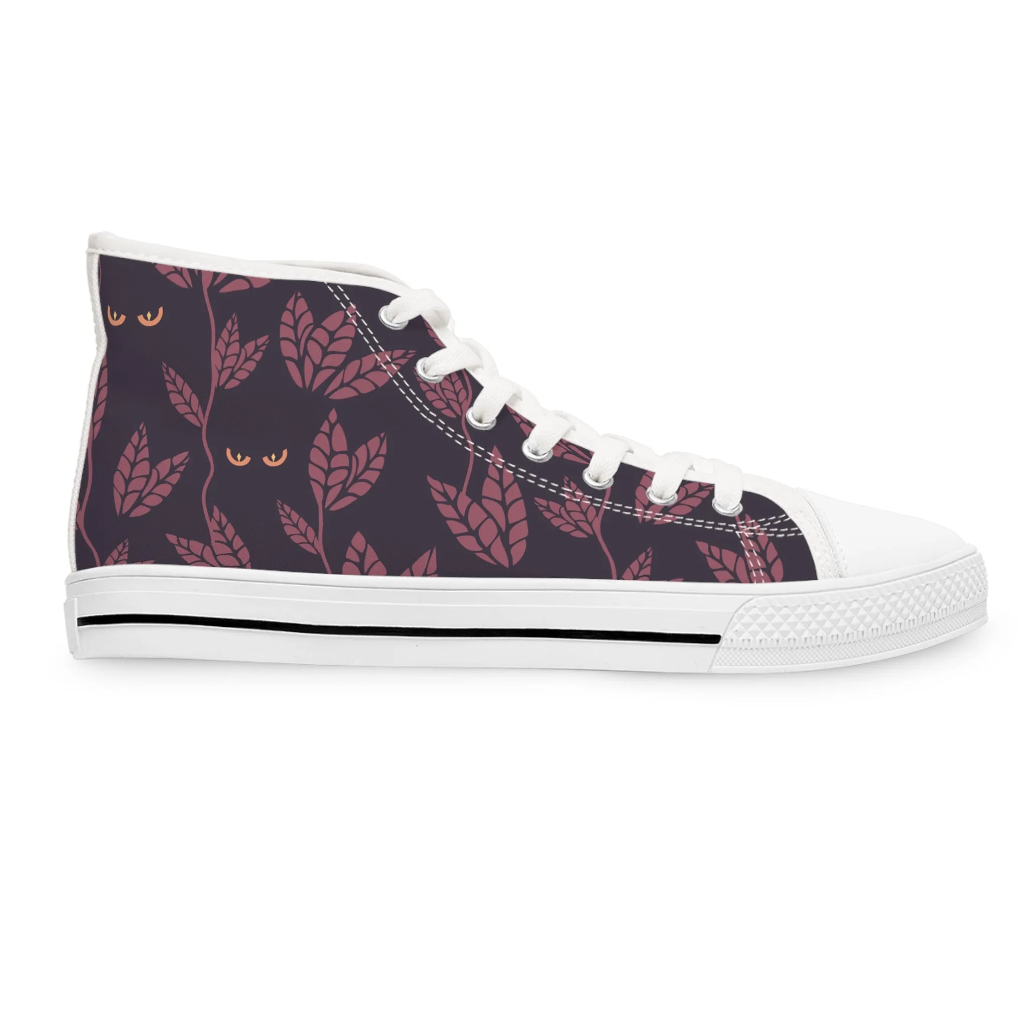 Purple Leaf Forest Halloween Women's High Top Sneakers