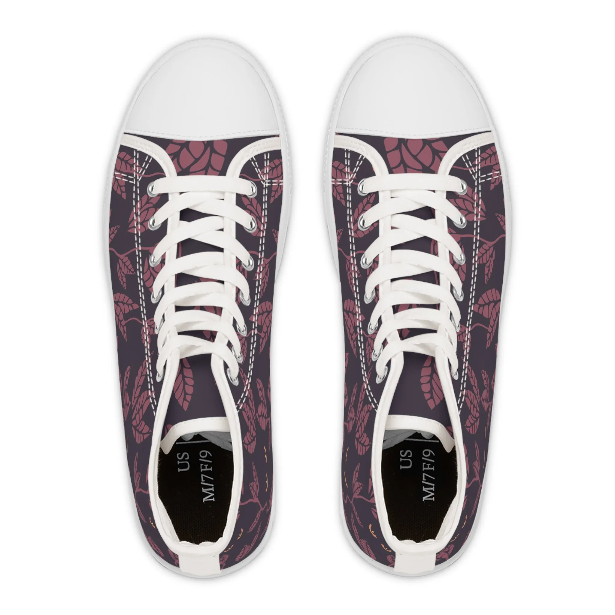 Purple Leaf Forest Halloween Women's High Top Sneakers