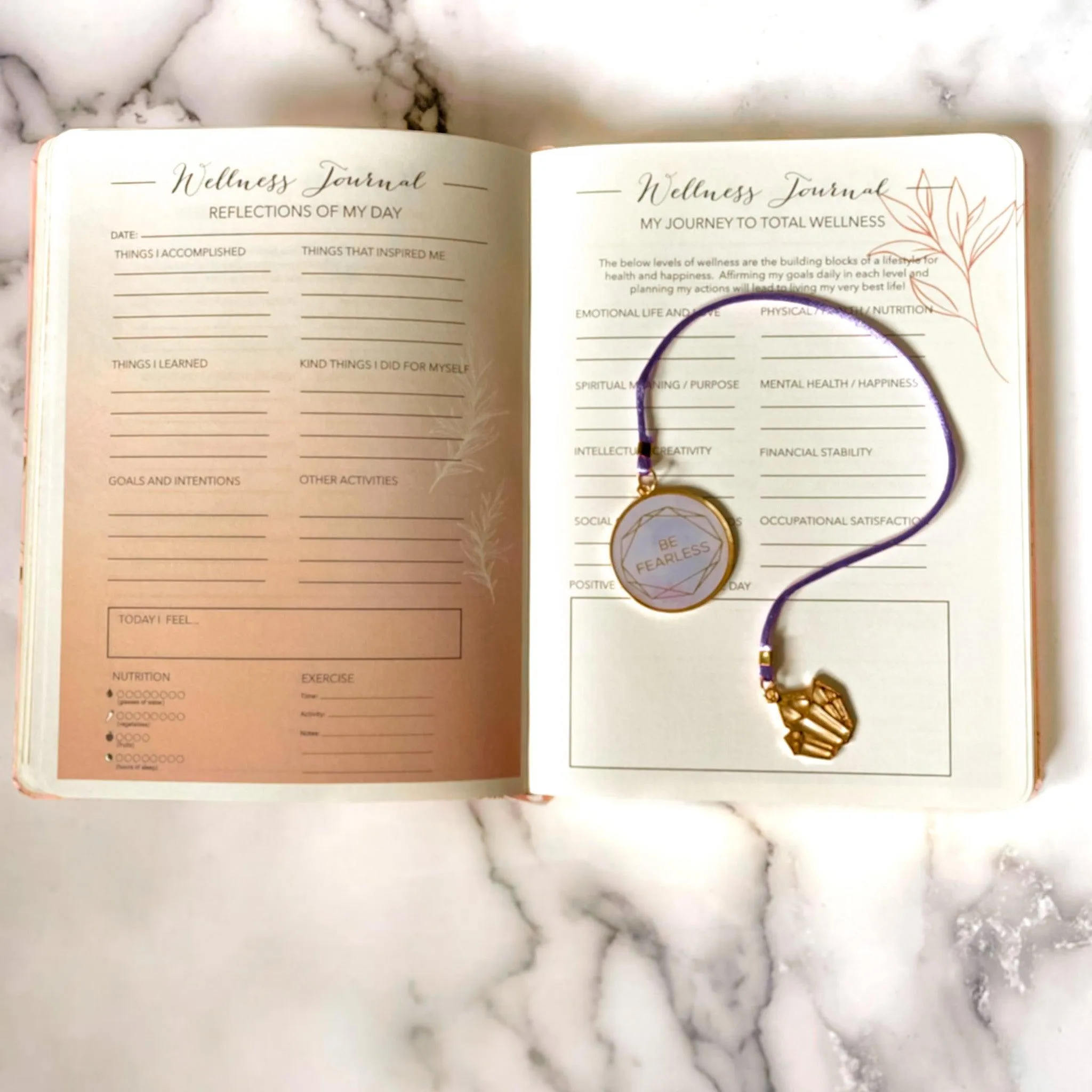 Wellness Journal   Inspiring Bookmark Set – Reflect, Track, and Achieve Your Wellness Goals