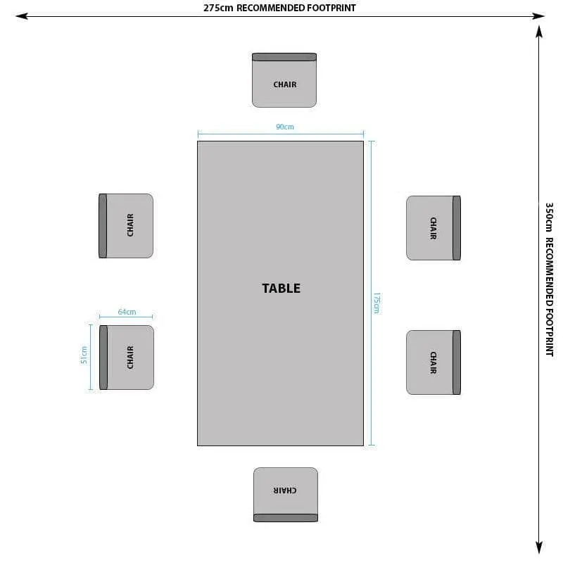 Winslow Dining Table & 6 Toronto Grey Chairs