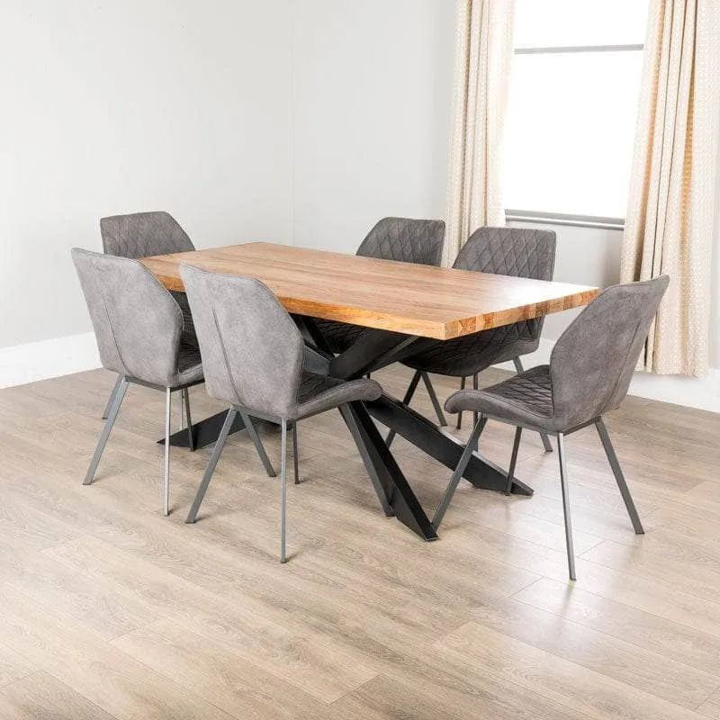 Winslow Dining Table & 6 Toronto Grey Chairs