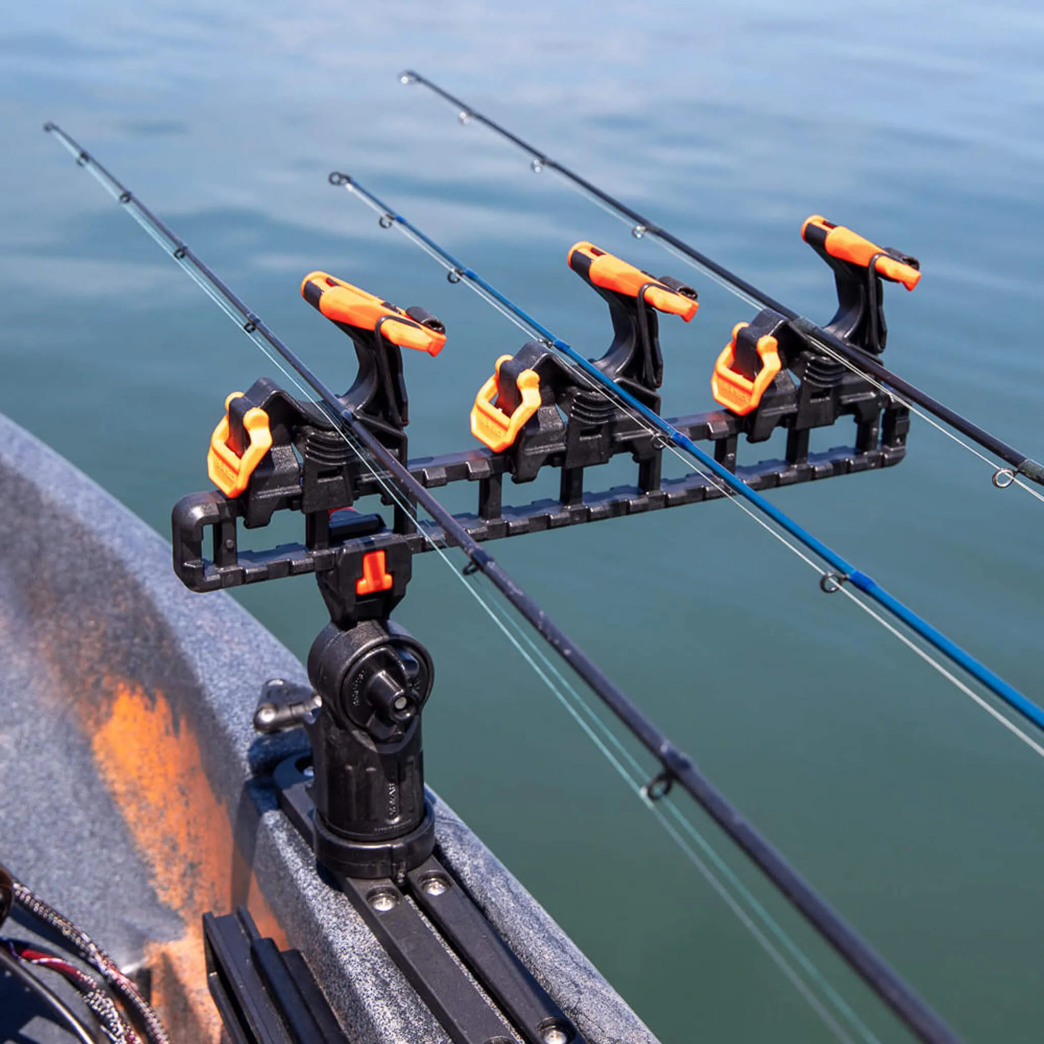 YakAttack SideStage Pro Rod Rack includes 6 FlipGrips, 2 ClickTrac Rails, LNL Mount